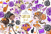 Cheerleader Hand Drawn Clipart, a Sport Illustration by Masha  Studio (Thumbnail 1 of 13)