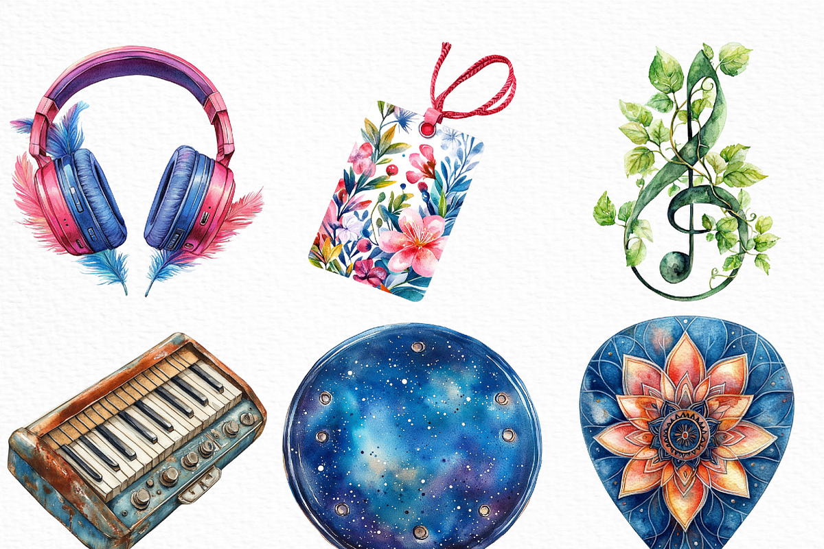 Boho Music Clipart, an Illustration by Craft Nest (Photo 5 of 6)