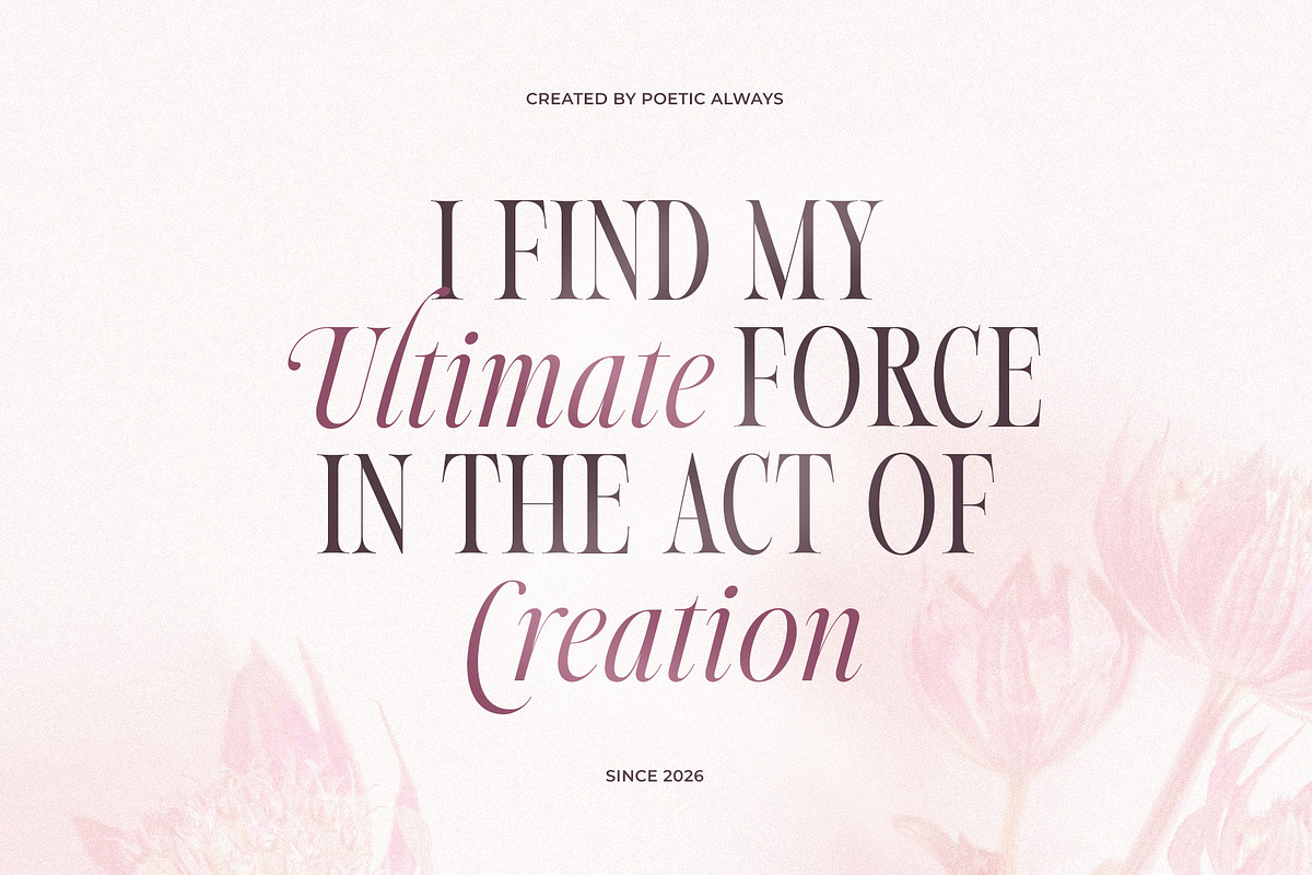 Poetic Always - Beauty Serif, a Serif Font by Sarid Ezra (Photo 5 of 9)