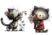 whimsical spring cat Clipart, an Illustration by Designworld (Thumbnail 3 of 6)
