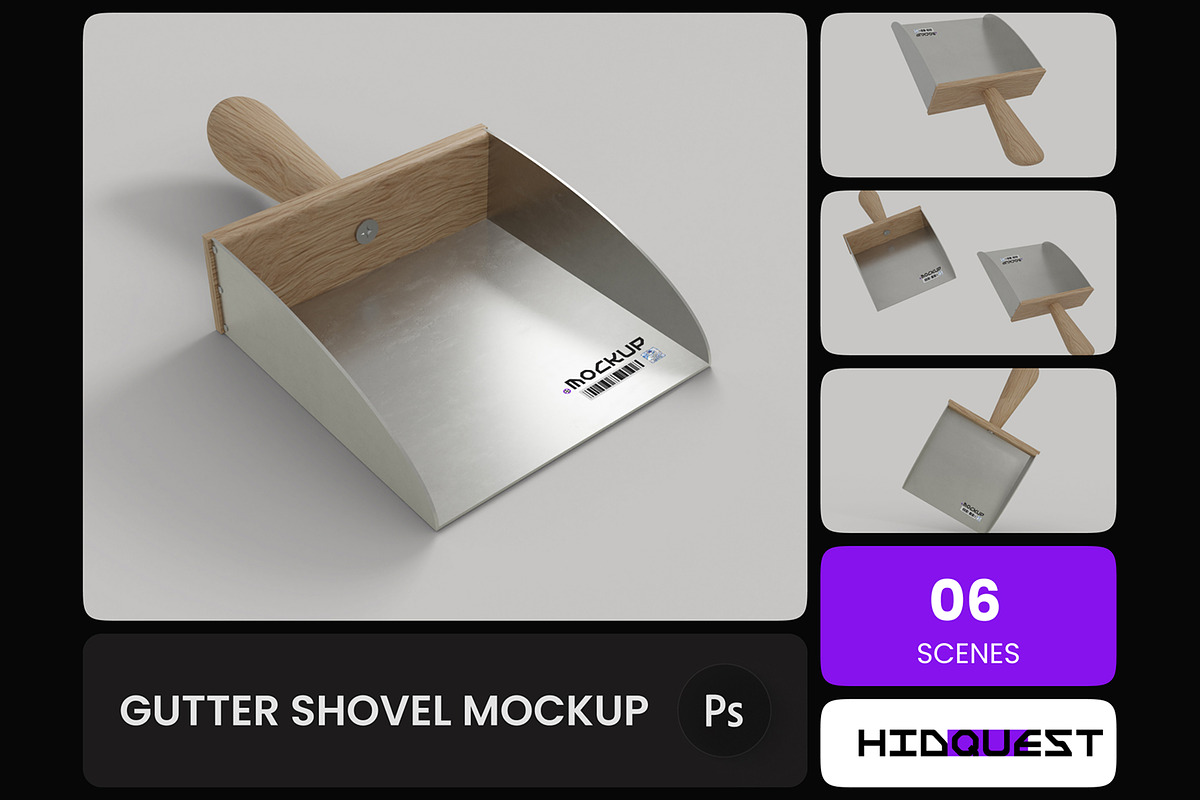 Gutter Shovel Mockup, a Household Mockup by hiddemaru (Photo 1 of 4)