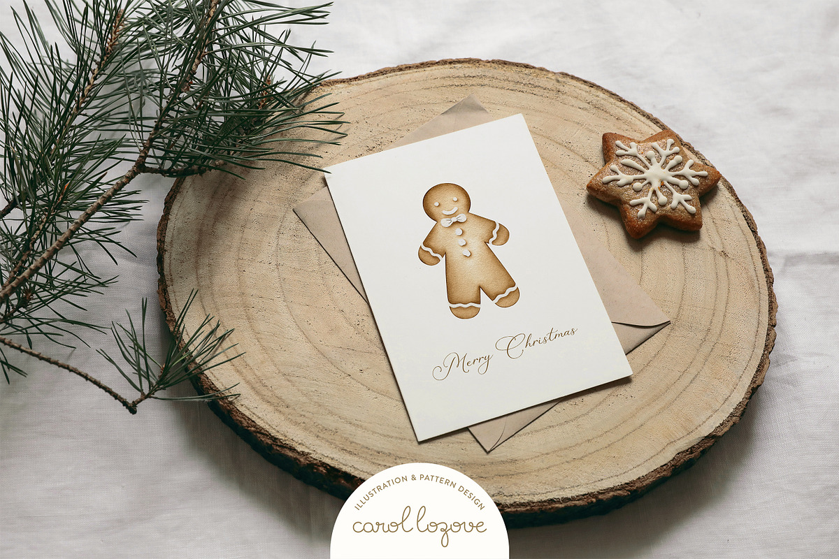 Watercolor Whimsical Christmas Set, a Decorative Illustration by Carol Lozove (Photo 6 of 44)