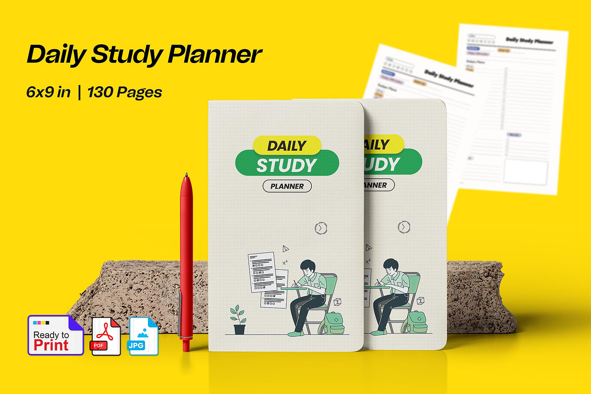 Daily Study Planner Student Planner, a Stationery Template by Graphic Template (Photo 1 of 2)