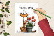 Whimsical Cats Clipart Bundle, an Illustration by Creative Art (Thumbnail 10 of 11)