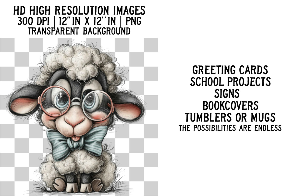 Crazy Sheep Clipart, an Illustration by Craft Nest (Photo 2 of 6)