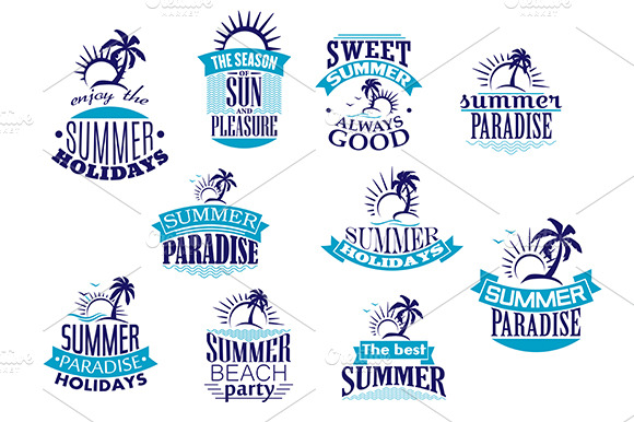 Summer Holidays And Travel Icons