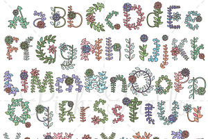 Succulent Alphabet Clipart/Vectors