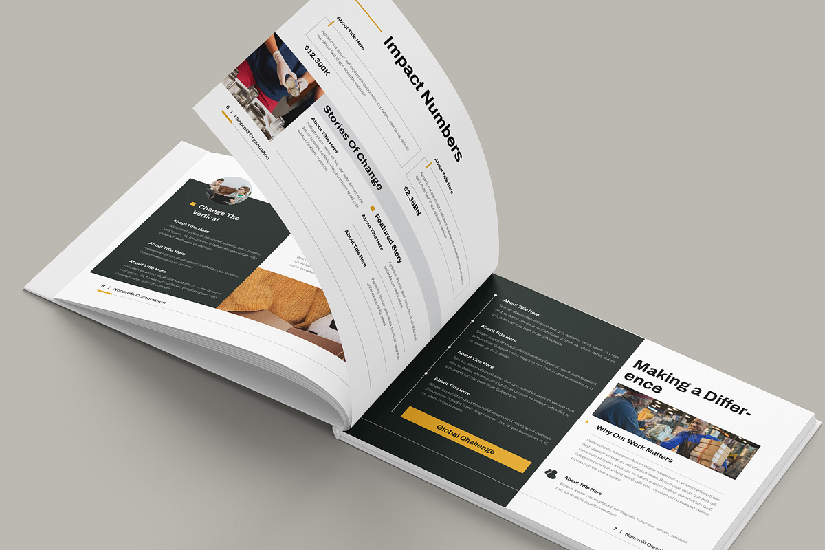 Nonprofit Org. Brochure Landscape, a Brochure Template by NorthPeak (Photo 4 of 10)