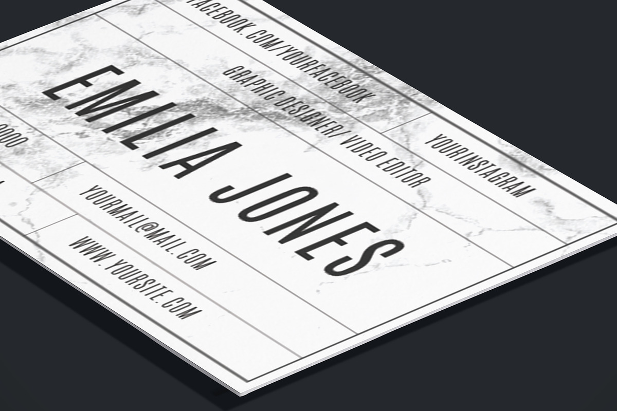 White marble bussiness card template, a Business Card Template by MH Design Template (Photo 10 of 10)