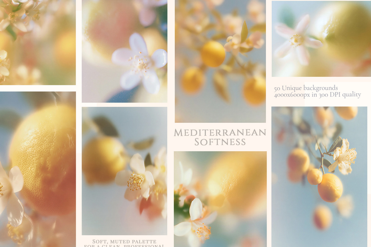 Mediterranean Blur lemon backgrounds, a Background Graphic by 60secondsArt (Photo 9 of 14)