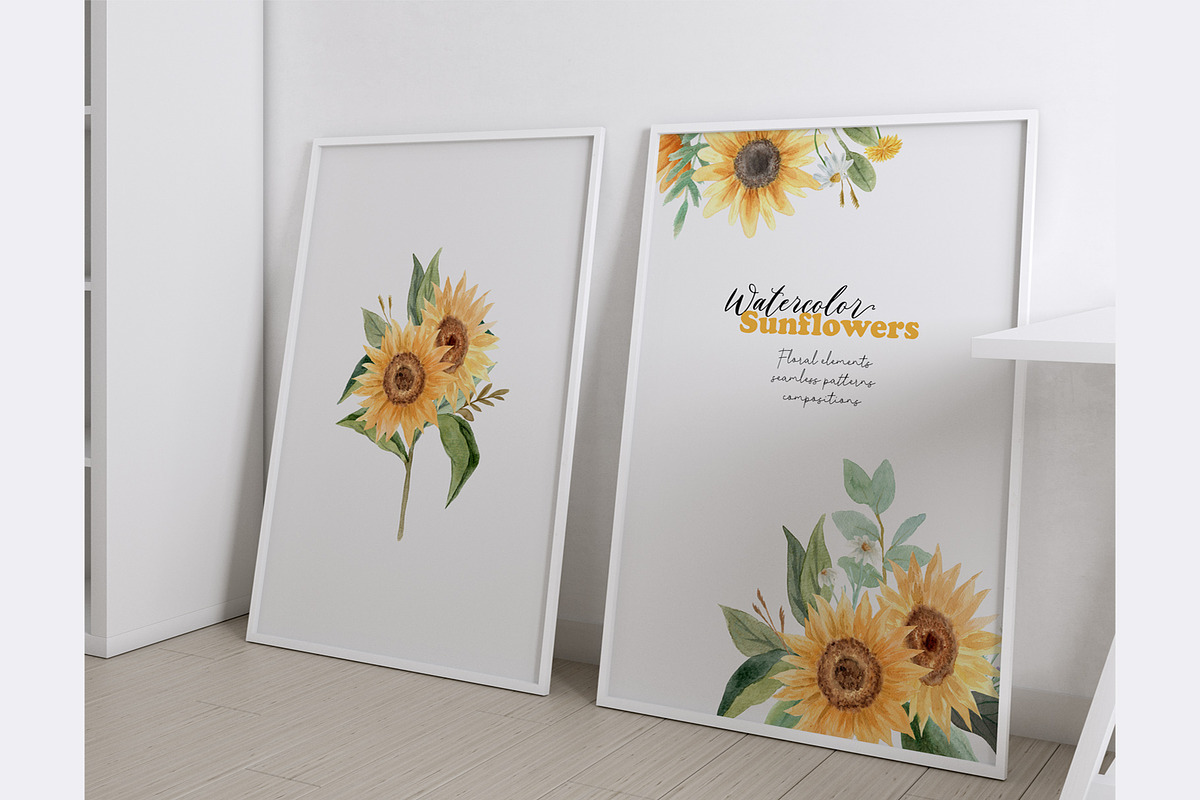 Sunflowers Watercolor Collection, a Decorative Illustration by Slastick (Photo 8 of 8)