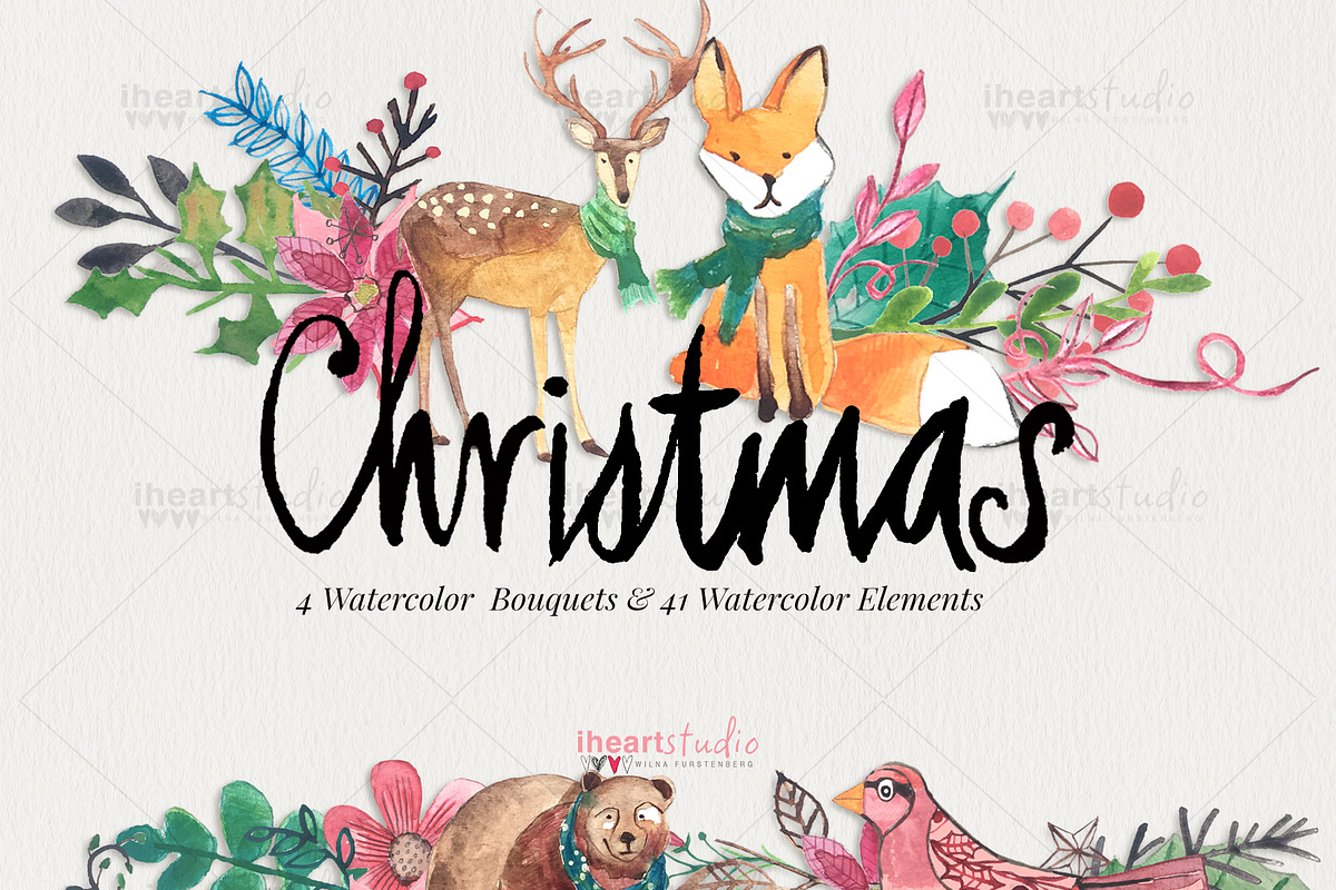 Christmas Watercolors, an Illustration by iHeartStudio (Photo 1 of 3)