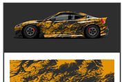 Dynamic Racing Car Wrap Design, a Transportation Illustration by CarWrap design (Thumbnail 1 of 4)