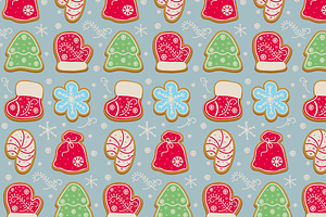 Christmas pattern with gingerbread