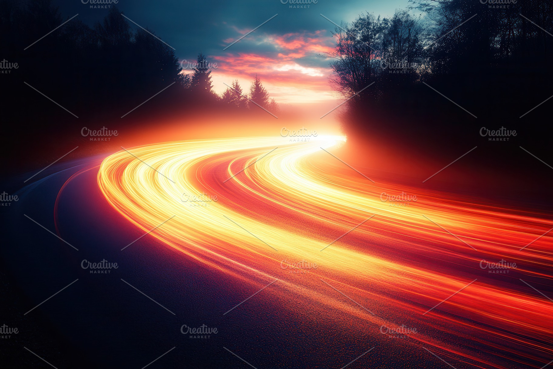 Bright trails of light curve around, a Photo by Tanuart