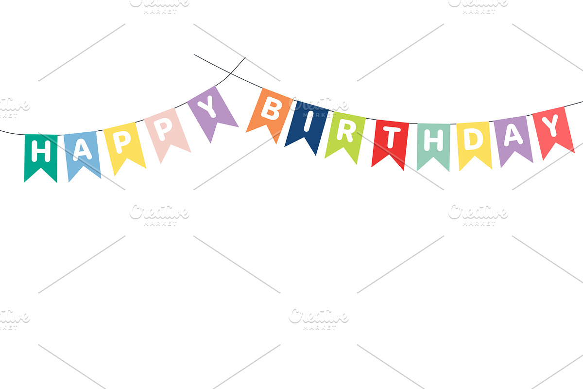 Bunting, hanging flags with text, an Object Illustration by sceptical cactus