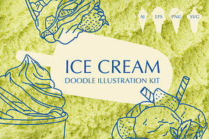 Ice Cream Doodle Illustration Kit