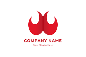 W and Crab Claw Logo Template