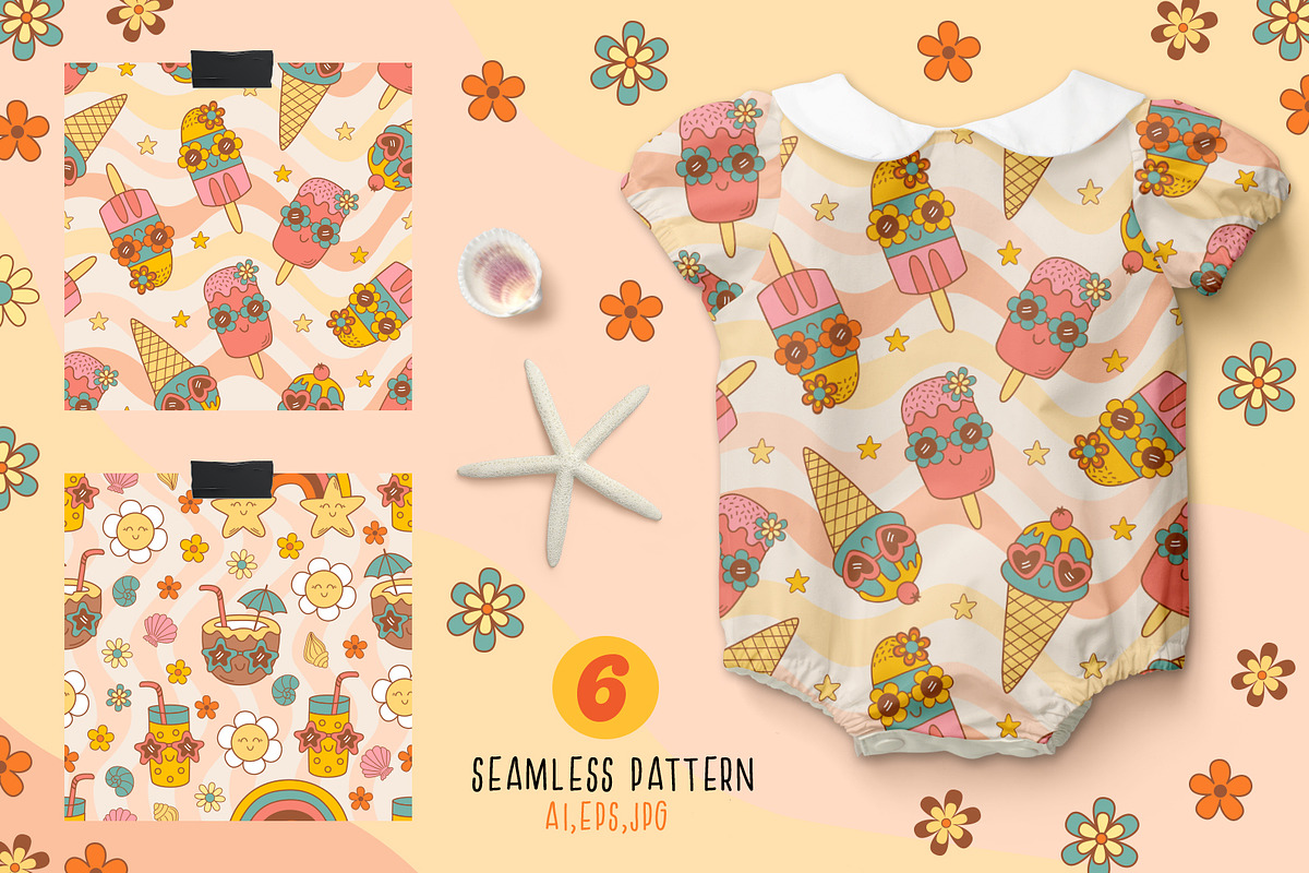 Groovy Summer Collection, a Seasonal Illustration by NataKa (Photo 5 of 9)