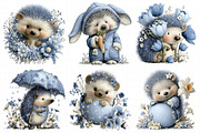 Whimsical Spring Hedgehog Clipart, an Illustration by Daily.Designs (Thumbnail 5 of 8)
