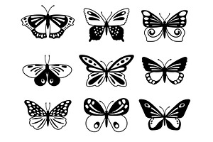 Black And White Butterflies