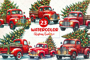 Christmas Truck tree Clipart, an Illustration by CreationArt (Thumbnail 1 of 5)