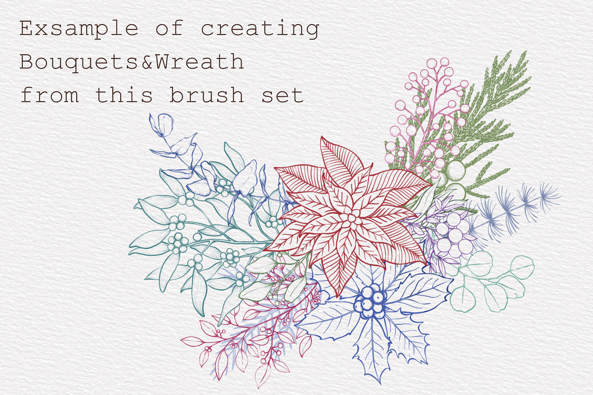 Winter & Christmas Plants,Procreate, a Brush Add-On by Sense Library (Photo 9 of 11)