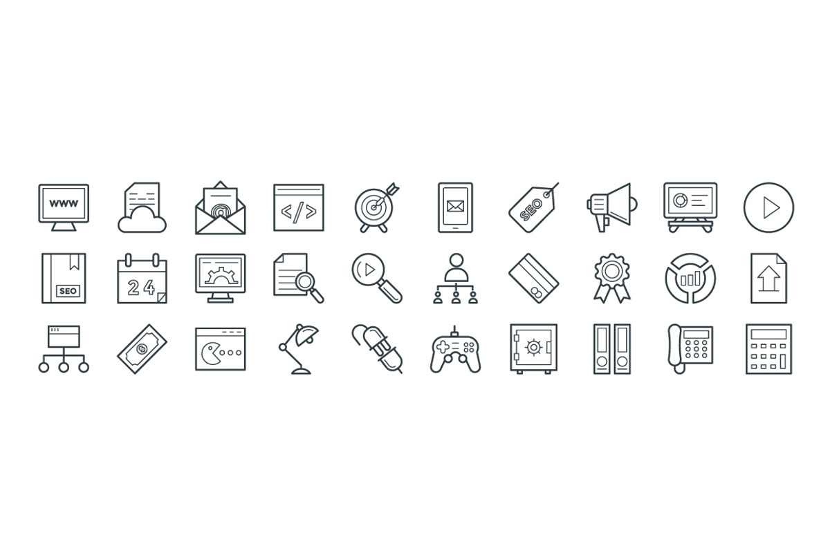 100+ SEO and Internet Marketing Icon, an Outline Icon by Vectors Market (Photo 3 of 3)
