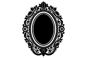 Antique oval mirror frame, an Illustration by Mark1987