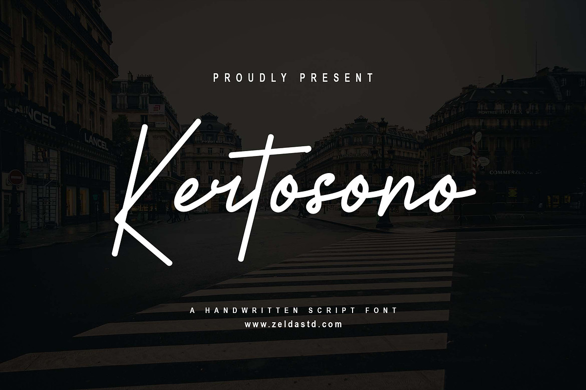 Kertosono Font, a Script Font by Zelda Graphic (Photo 1 of 6)