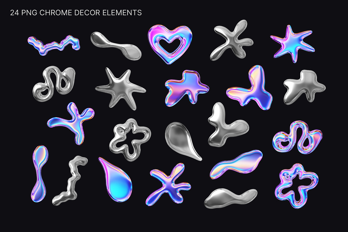 Liquid Chrome Iridescent - 3D Type, a Graphic by LarysaZabrotskaya (Photo 4 of 9)