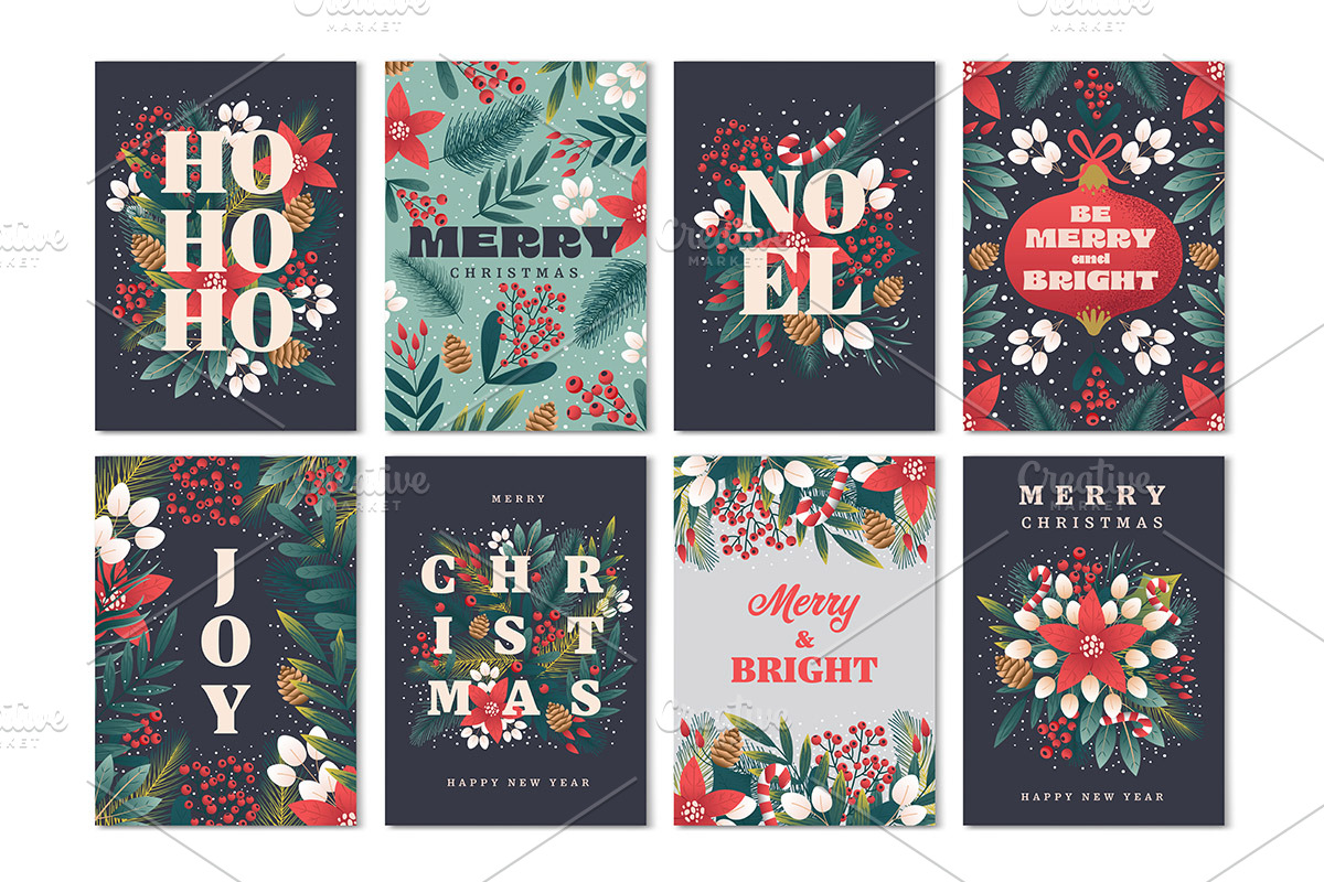 Christmas and Happy New Year cards, a Background Graphic by Creative Graphics (Photo 3 of 8)