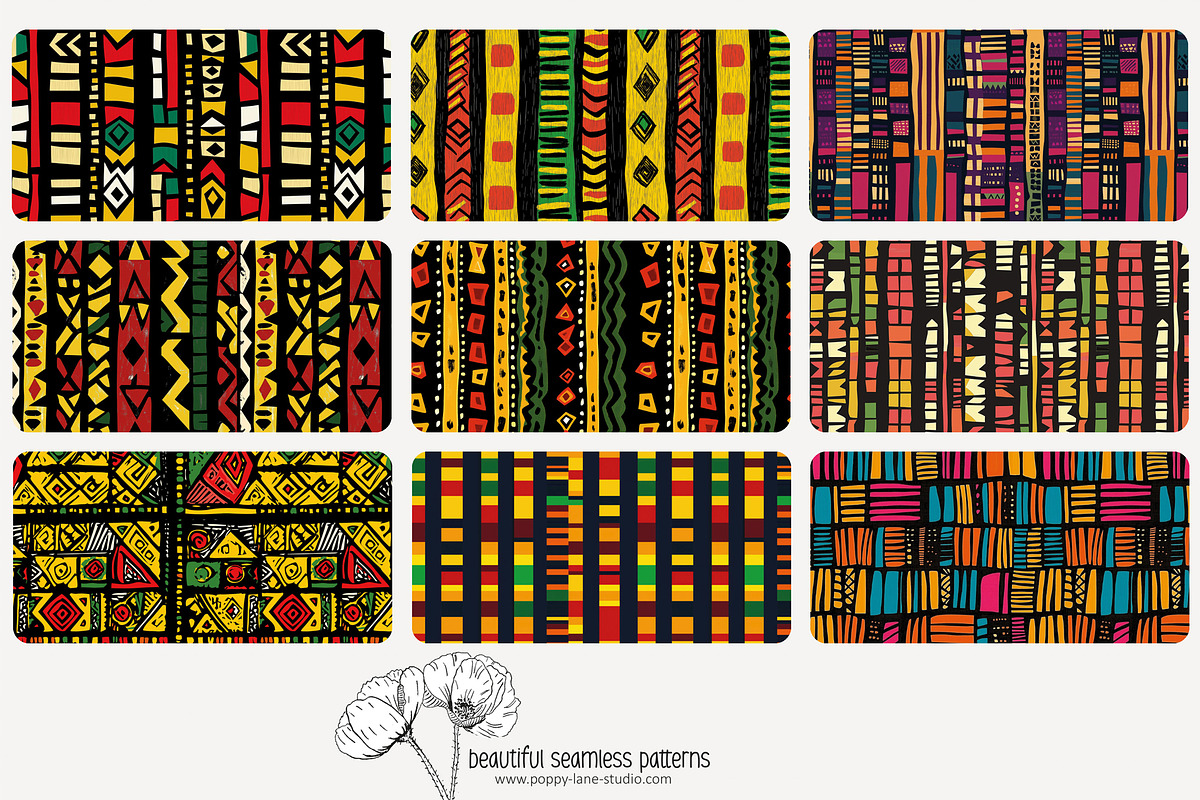 70 African Kente seamless pattern, a Pattern Graphic by Poppy Lane Studio (Photo 3 of 10)