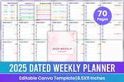 2025 Dated Weekly Planner Canva Kdp, a Stationery Template by Mustafiz (Thumbnail 1 of 4)