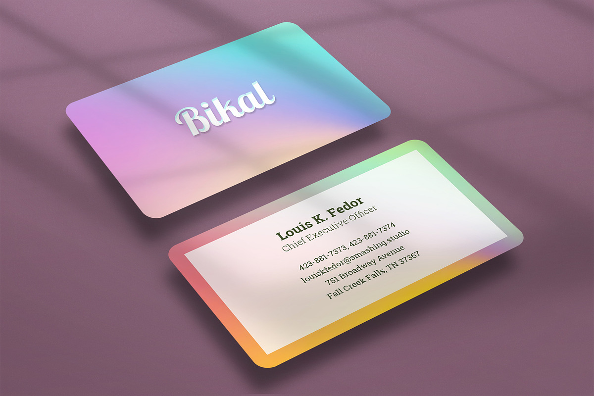 Business card Template & 3 Mock-up, a Business Card Template by Smashing_Studio (Photo 2 of 4)