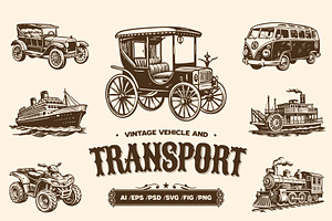 Vintage Transport and Vehicle Icon, a Transportation Illustration by Creative Stall