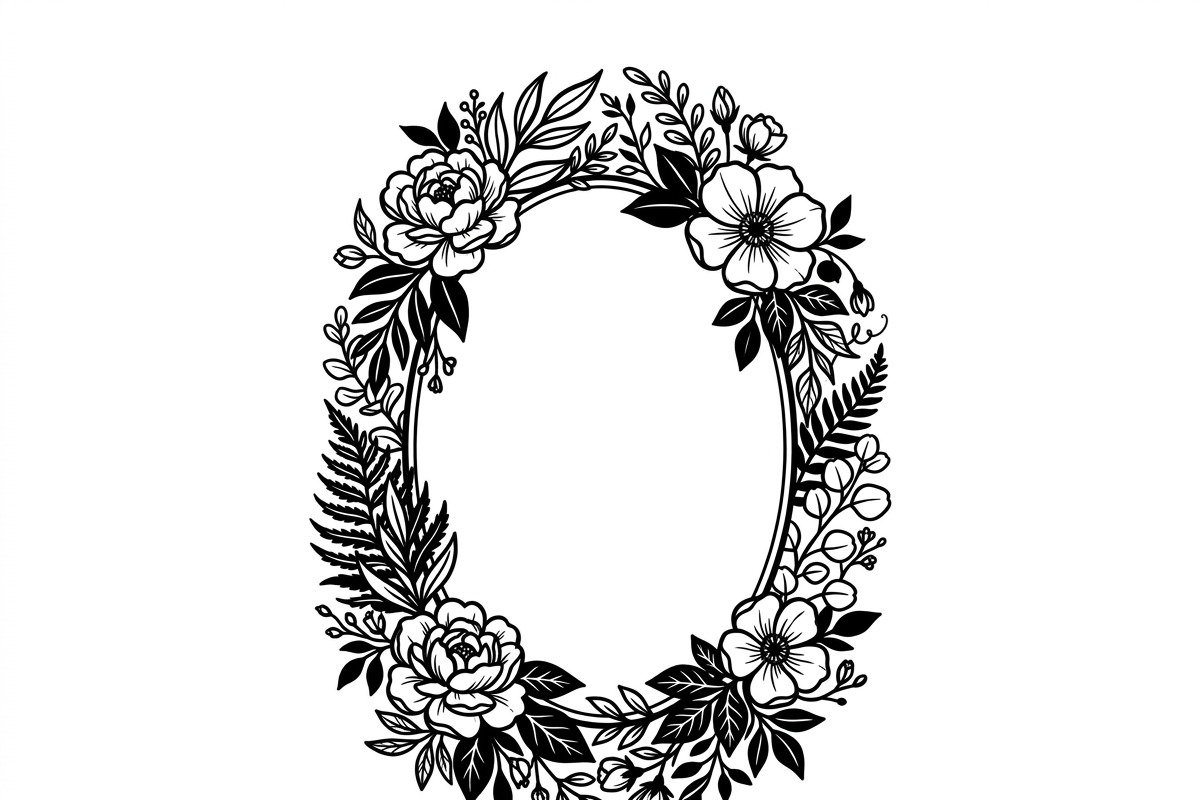 50 Elegant Floral Oval Mirror Frame, a Decorative Illustration by Amazin_art (Photo 9 of 29)