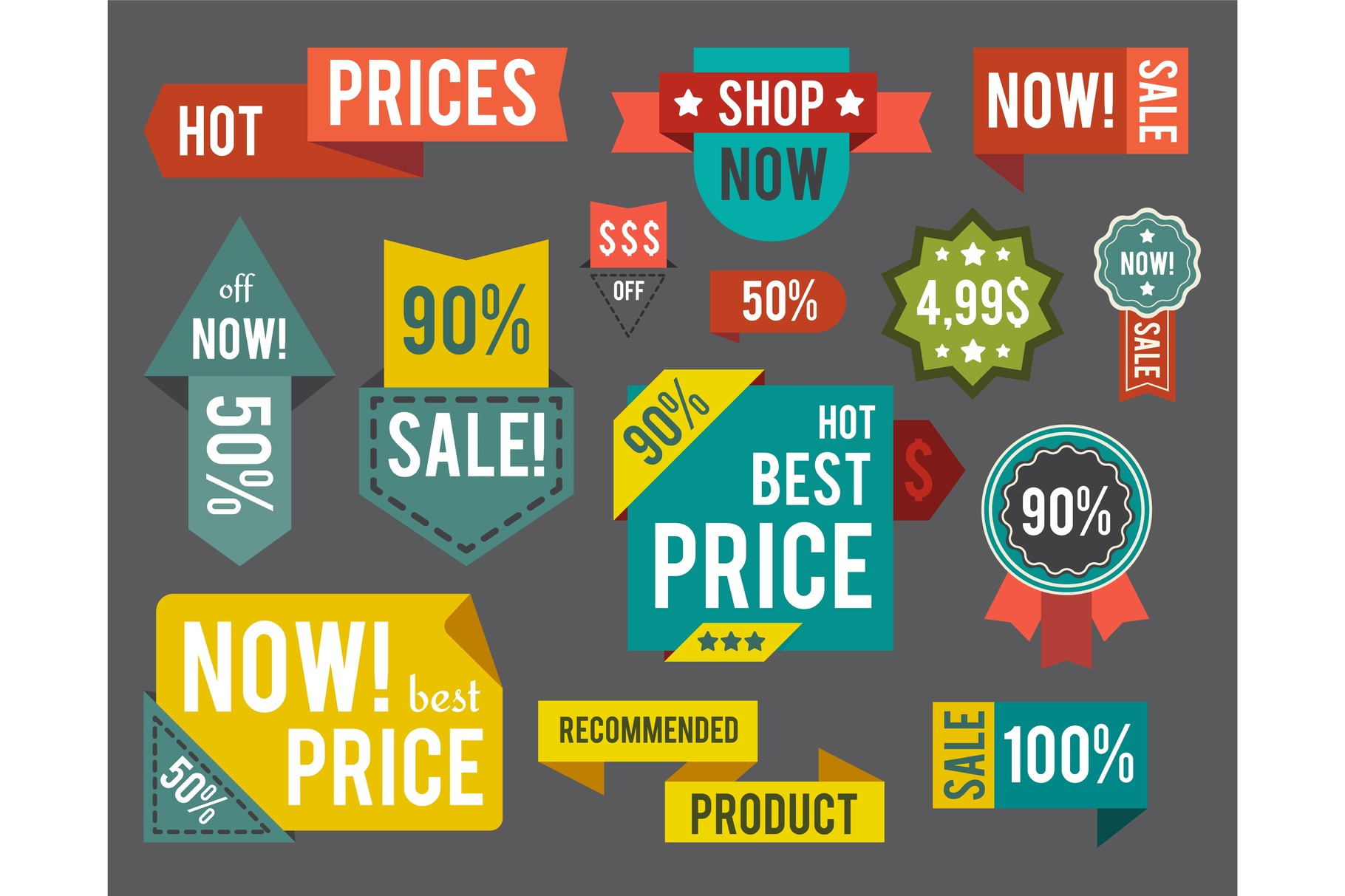 Set of Label, Sticker Titles Vector Illustration, an Object Graphic by ...