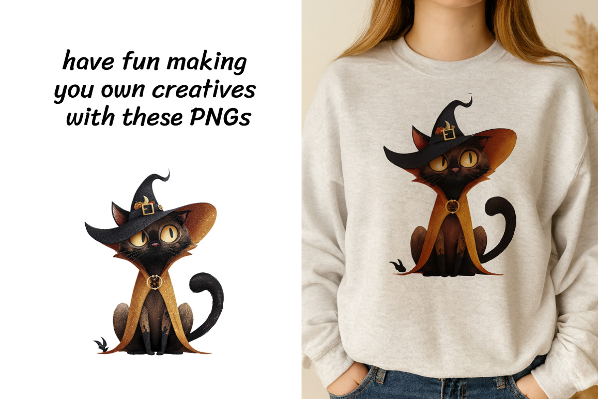 Halloween Black Cats Clipart Bundle, an Animal Illustration by InkyQueenArt (Photo 3 of 5)