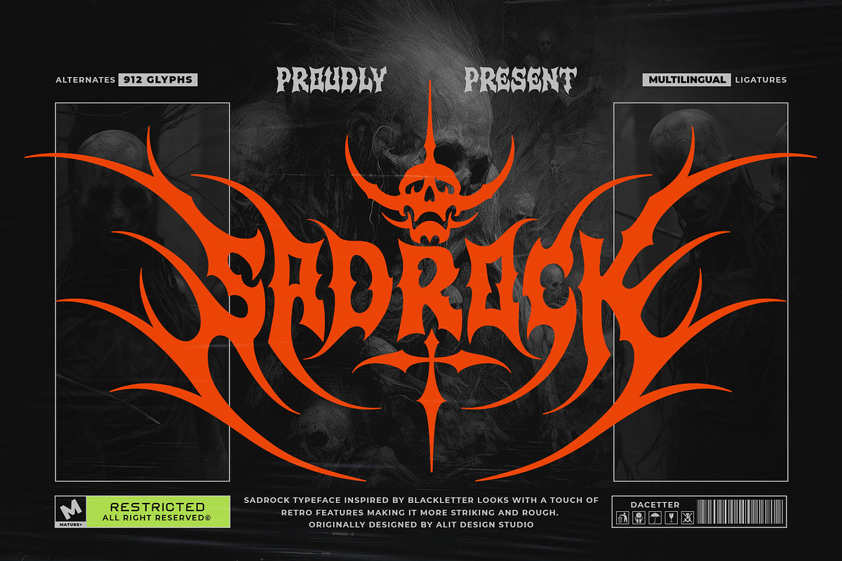 Sad Rock Typeface, a Blackletter Font by alit design (Photo 1 of 20)