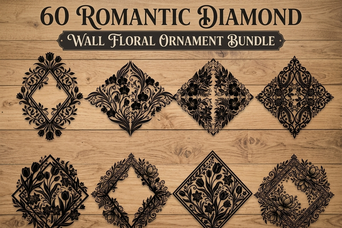 60 Romantic Diamond Wall Floral, a Decorative Illustration by Amazin_art (Photo 1 of 17)