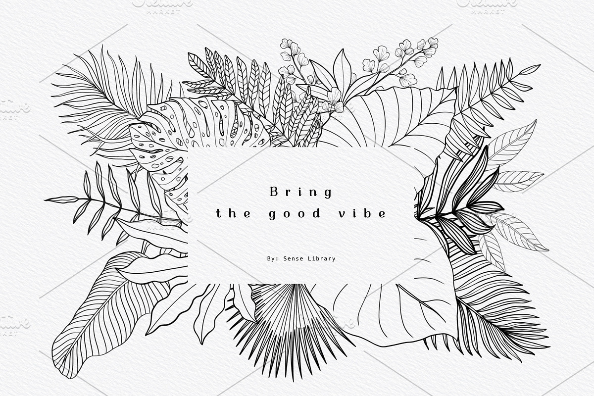 “Charm” Tropical Leaves Lineart, an Illustration by Sense Library (Photo 10 of 23)