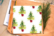 Watercolor Christmas pattern, tree, a Pattern Graphic by Olesya Morokhovets (Thumbnail 2 of 3)