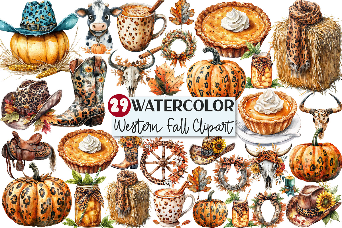 Leopard Western Fall Clipart, an Illustration by Rose Art (Photo 1 of 7)