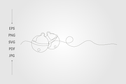 Jingle bell continuous line drawing, an Object Graphic by lawoel (Thumbnail 1 of 3)