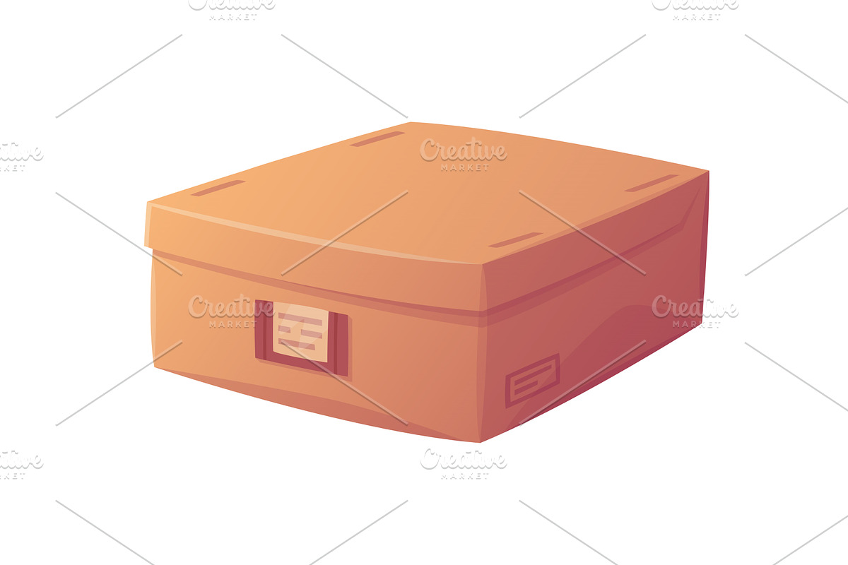 Cardboard Box with Lid as Paper, an Object Illustration by TopVectors