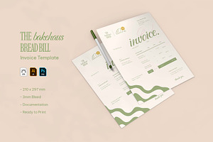 The Bakehaus Bread Bill - Invoice, a Stationery Template by VUNIRA