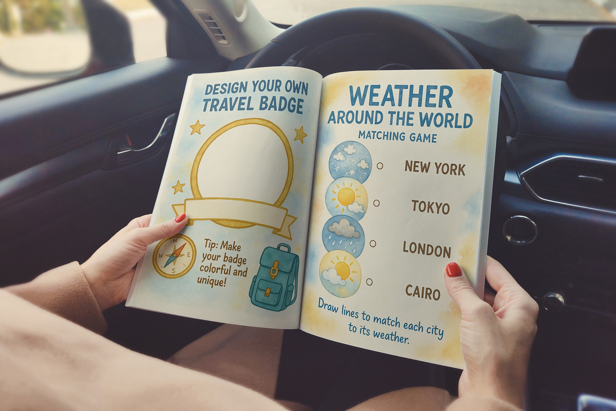 Travel Adventure Activity Book Kids, a Stationery Template by Designmela01 (Photo 2 of 7)