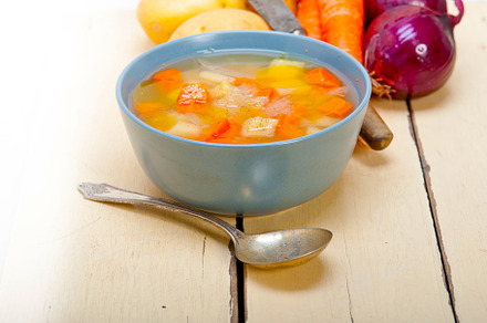 Traditional Italian minestrone soup, a Food & Drink Photo by keko64