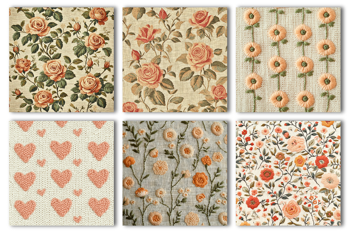 Peachy Fabrics Seamless Pattern, an Illustration by CreationArt (Photo 5 of 5)